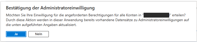 Bestätigung der Administratoreinwilligung